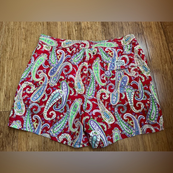 Polo by Ralph Lauren Men Sz Medium Swim Trunks Paisley. 1250 - Picture 5 of 5